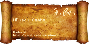 Hübsch Csaba névjegykártya