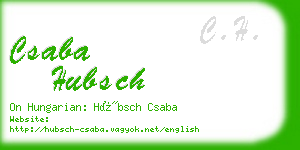 csaba hubsch business card